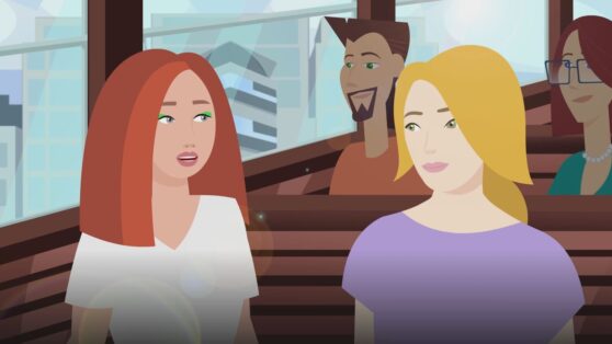 Animazione 2D video Salute Umana Vale e Ambra tram